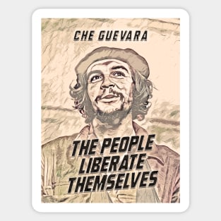 CHE Guevara Abstract Portrait with quote Sticker